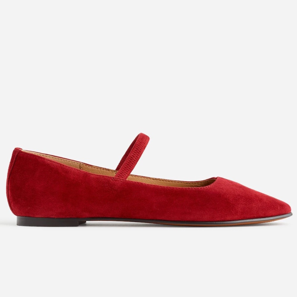 NWT Madewell Greta Suede Ballet Flats Ballerina Ruby Port Red Burgundy Leather - Picture 3 of 10